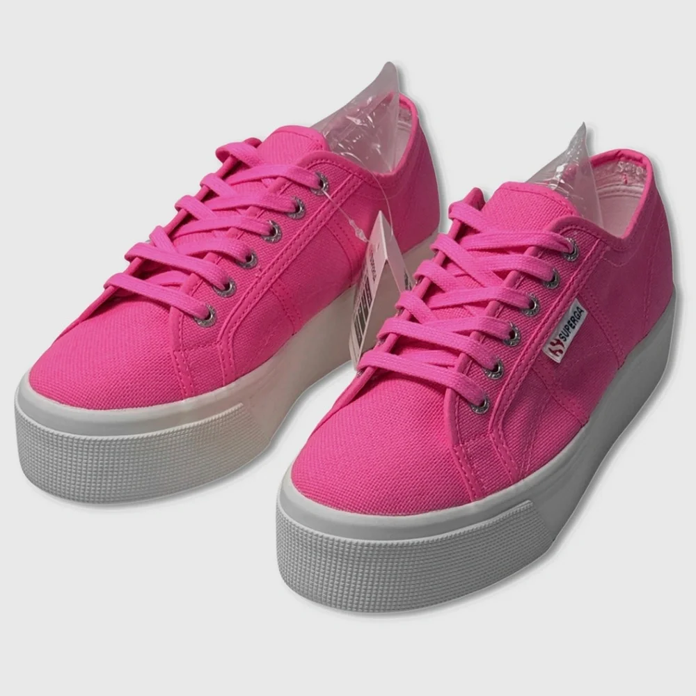 Superga 2790 Platform Sneakers / Shoes - NEW Womens‎ 7 Neon Pink - #46738-CL2